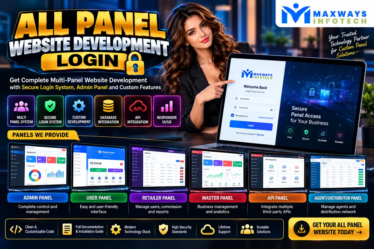 all panel website development login