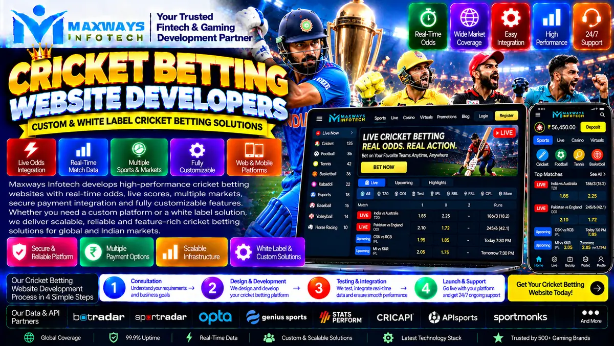 Cricket website development interface showing matc