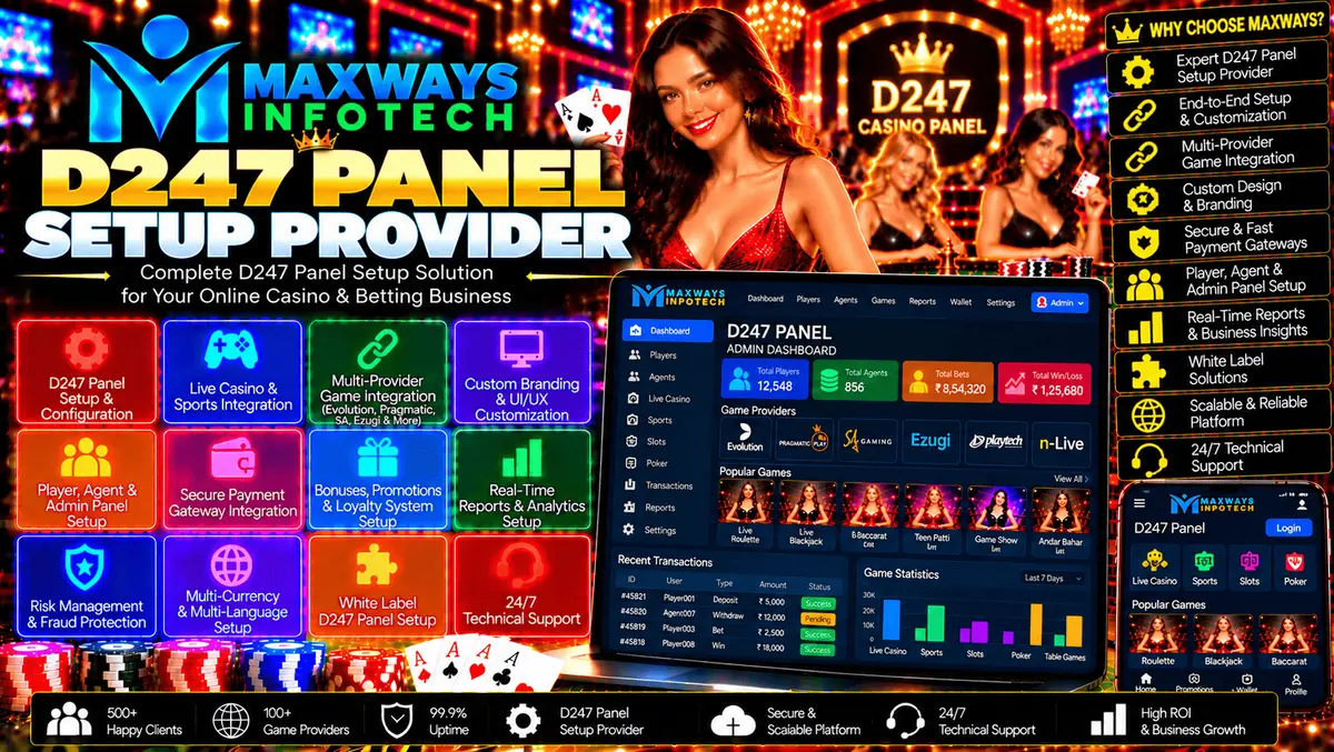 D247 panel setup provider configuring an administrative dashboard, software settings, access permissions, and supported API integrations.