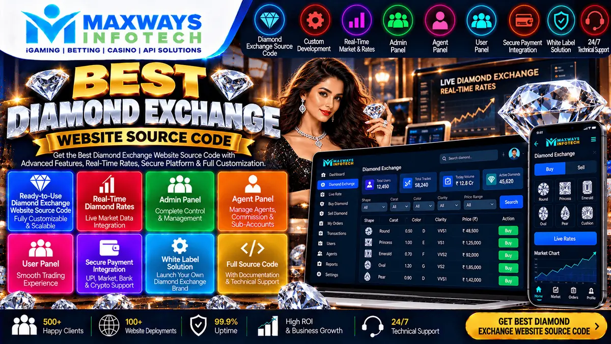 Best diamond exchange website source code with modern exchange platform dashboard and software development features