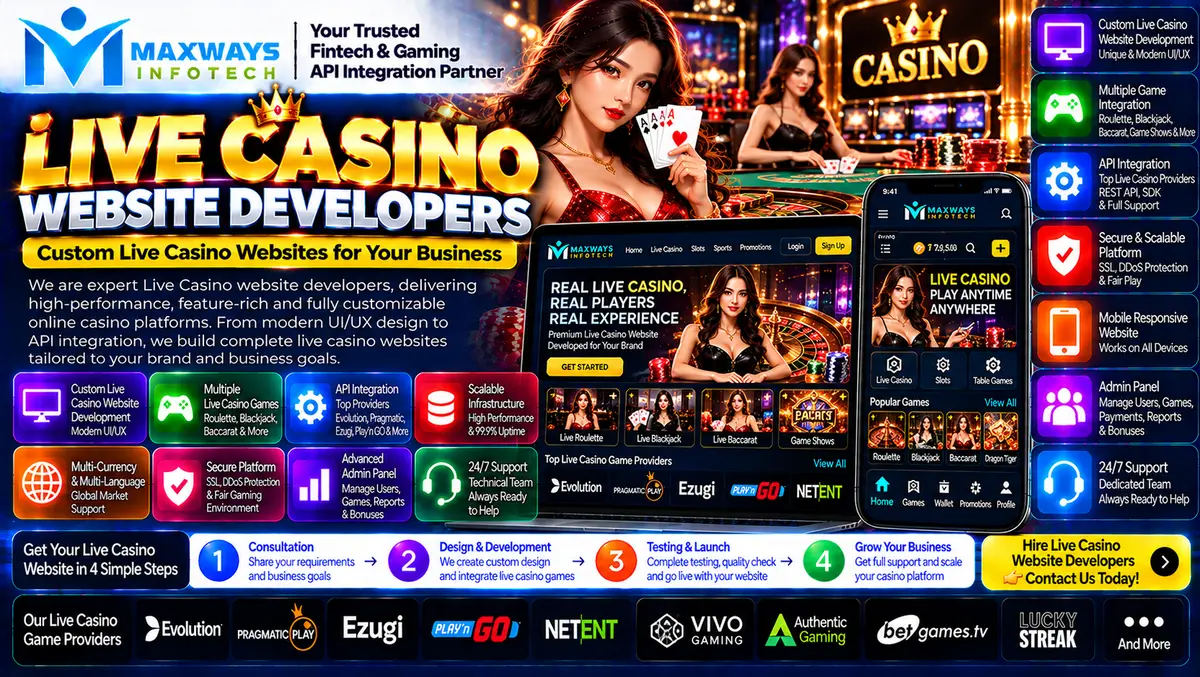 Live casino website developers planning responsive