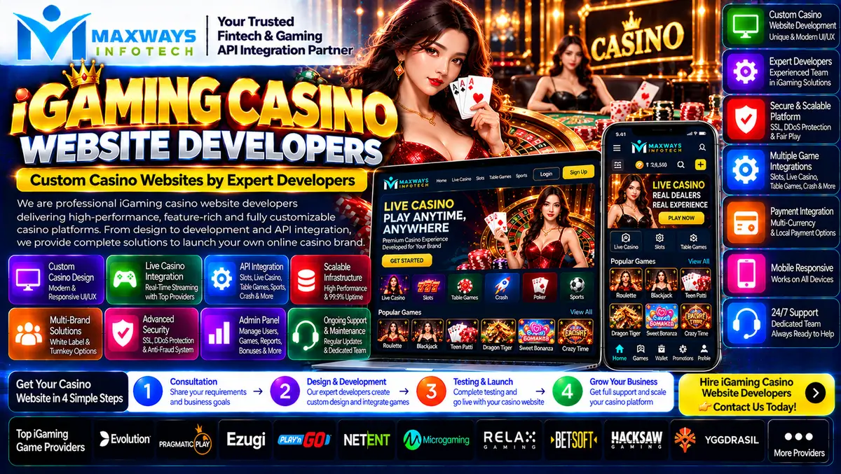 iGaming casino website developers planning respons