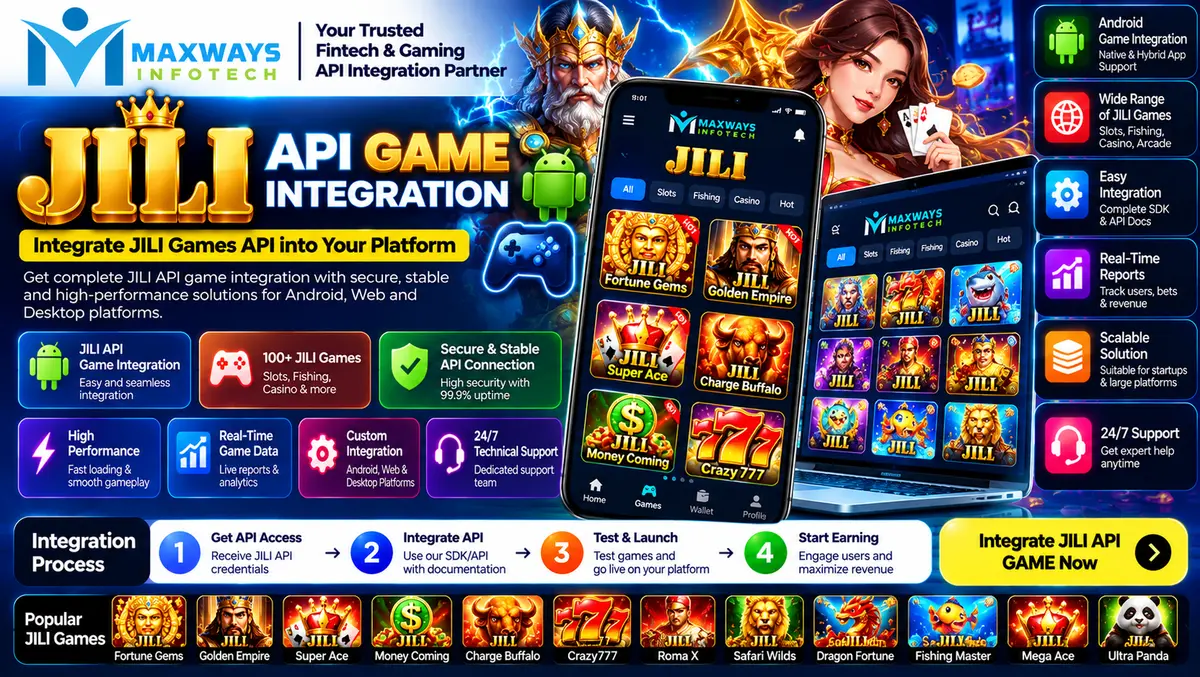 JILI API game integration showing game catalogue m