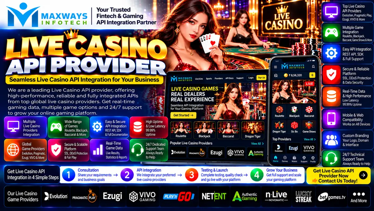 Live casino API provider evaluation with technical