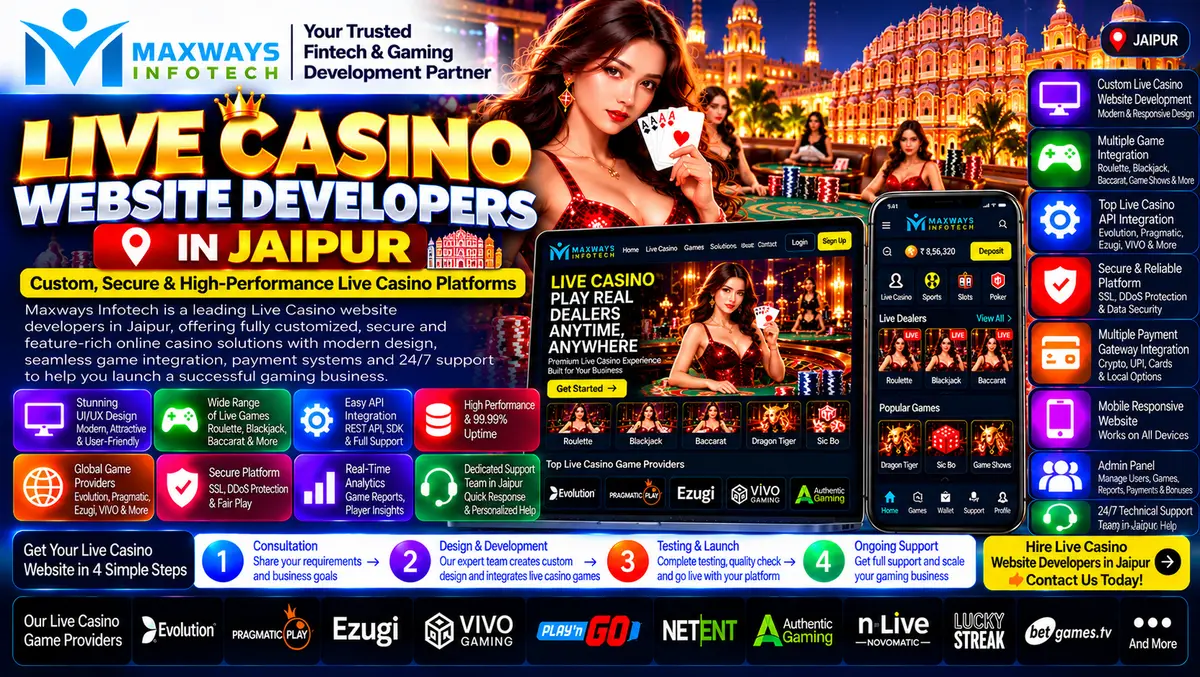 Live casino website developers in Jaipur planning