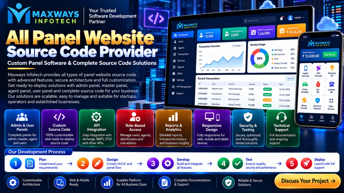 Website source code and admin dashboard developmen
