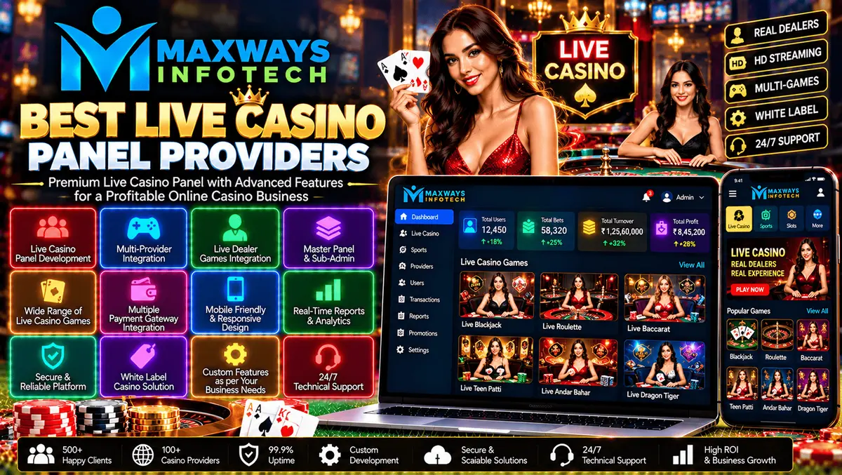 Best live casino panel providers offering software development, administrative dashboards, and integration solutions.