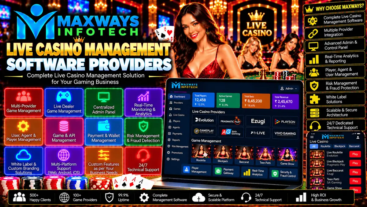 Live casino management software dashboard featuring platform administration, API integration monitoring, reporting, and access controls