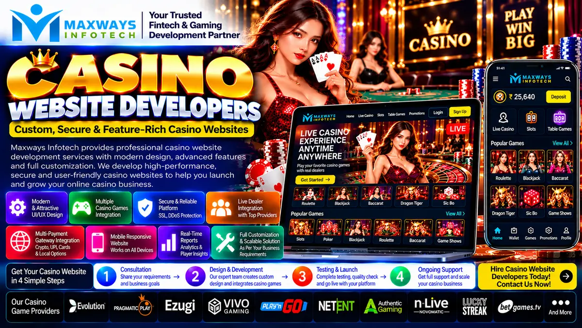 Casino website developers planning website design,