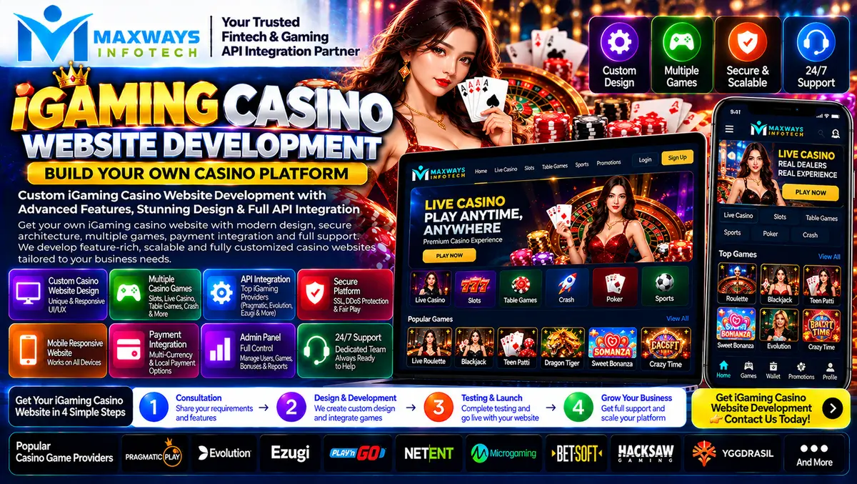 iGaming casino website development with responsive