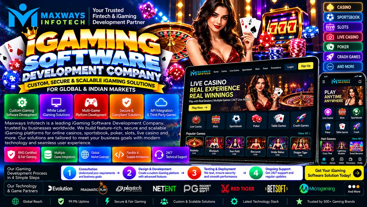 iGaming software development illustration featurin