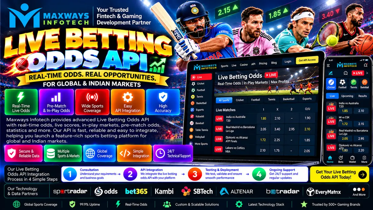 Live Betting Odds API dashboard concept with real-
