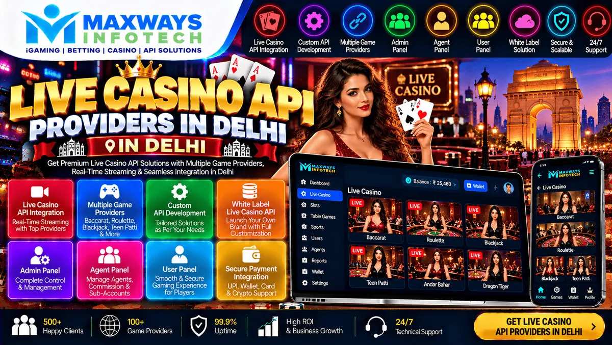 Live casino API providers in Delhi and casino software integration development