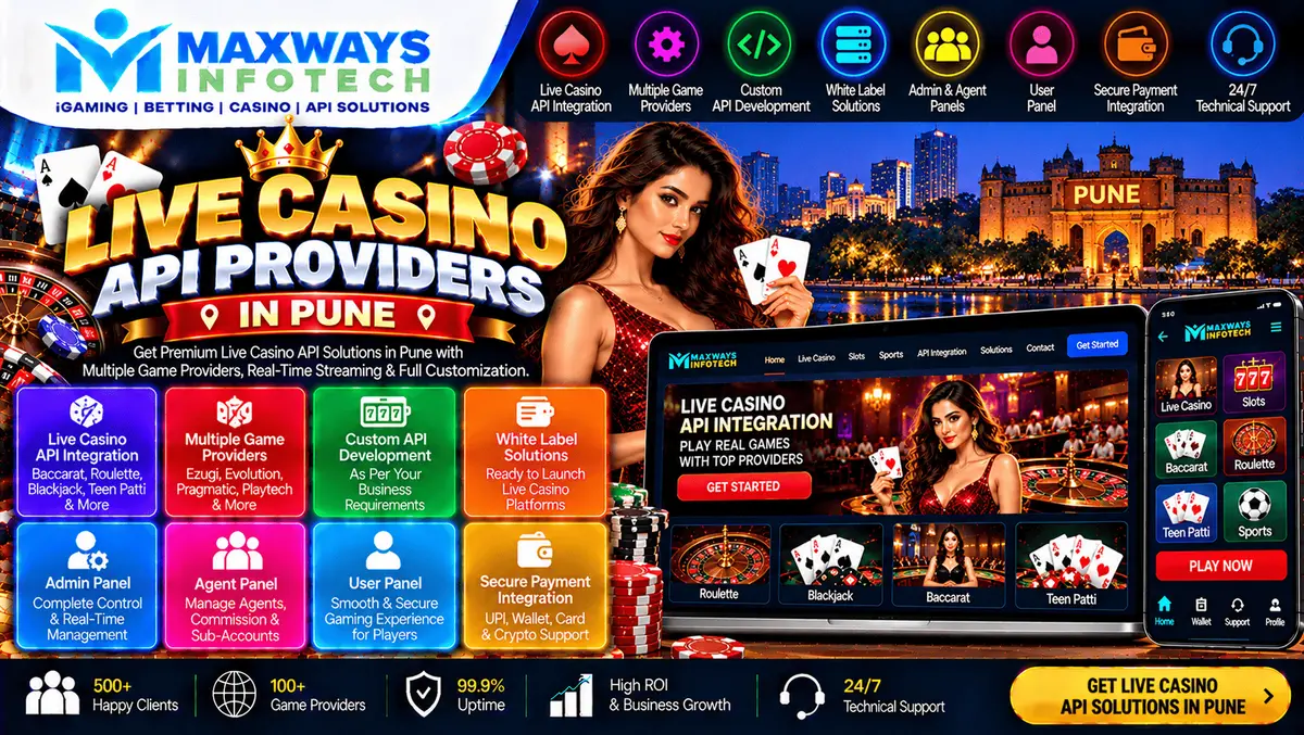 Live casino API providers in Pune – API integration and software development guide by MaxWays Infotech