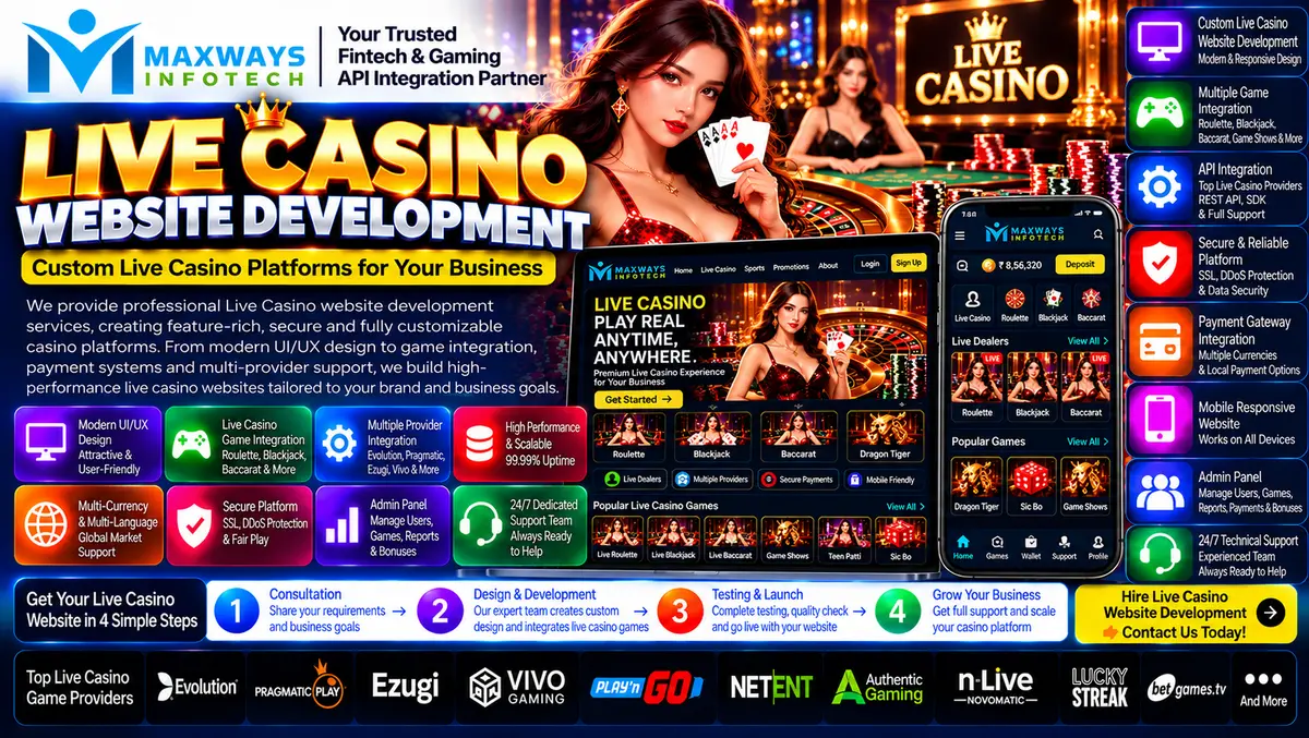 Live casino website development planning with resp