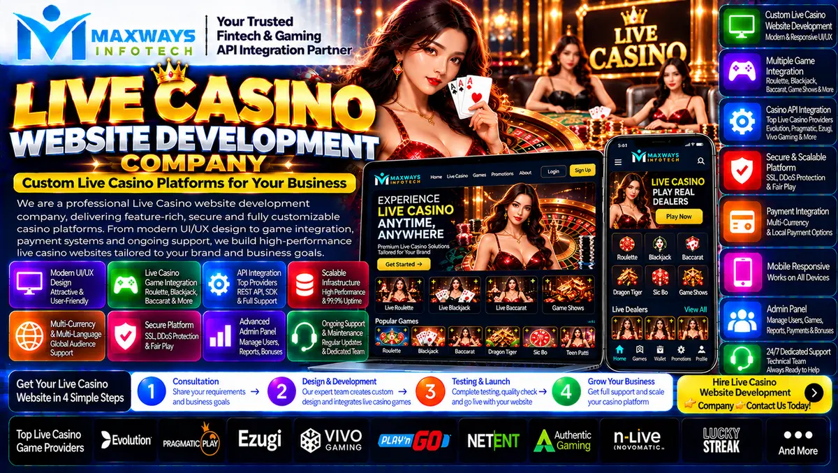Live casino website development company planning w