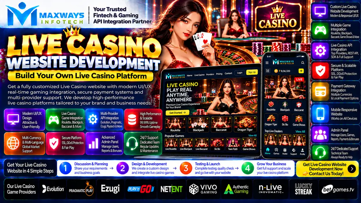 Live casino website development architecture featu