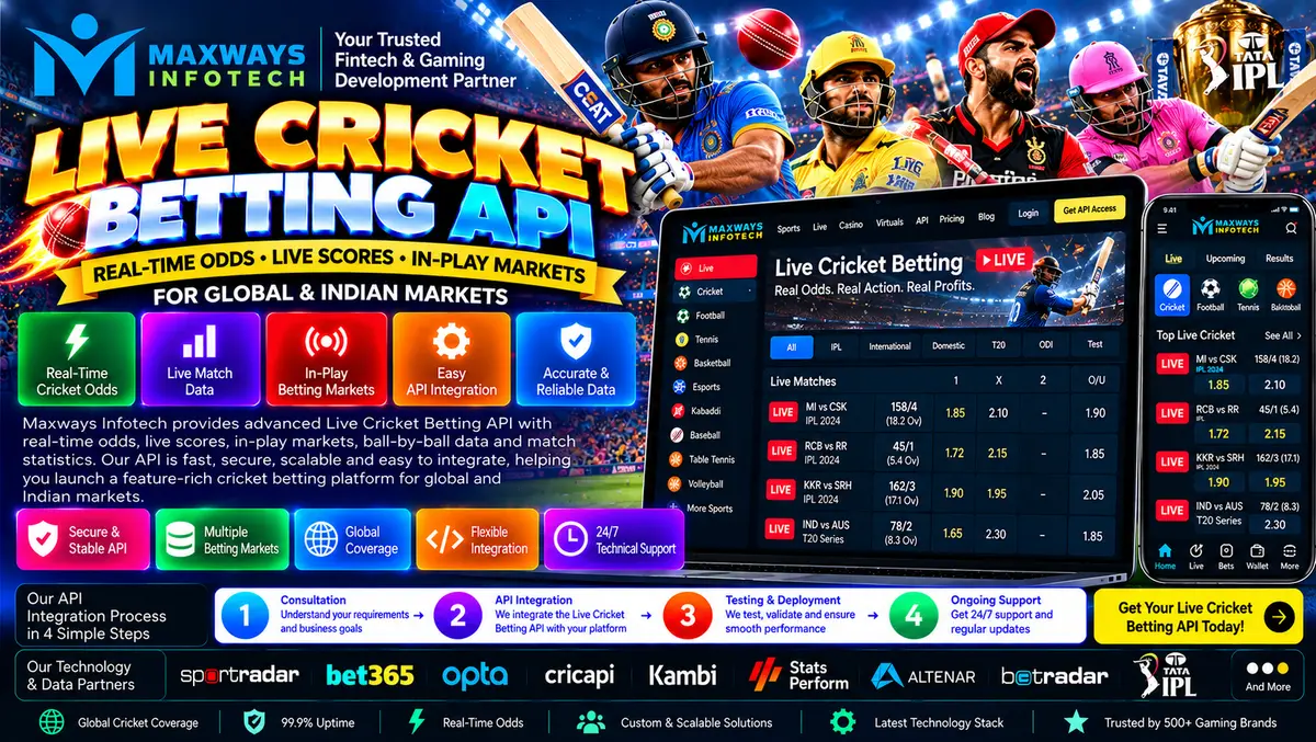 Live cricket data dashboard showing ball-by-ball e