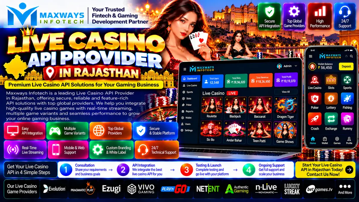 Live casino API provider evaluation in Rajasthan f