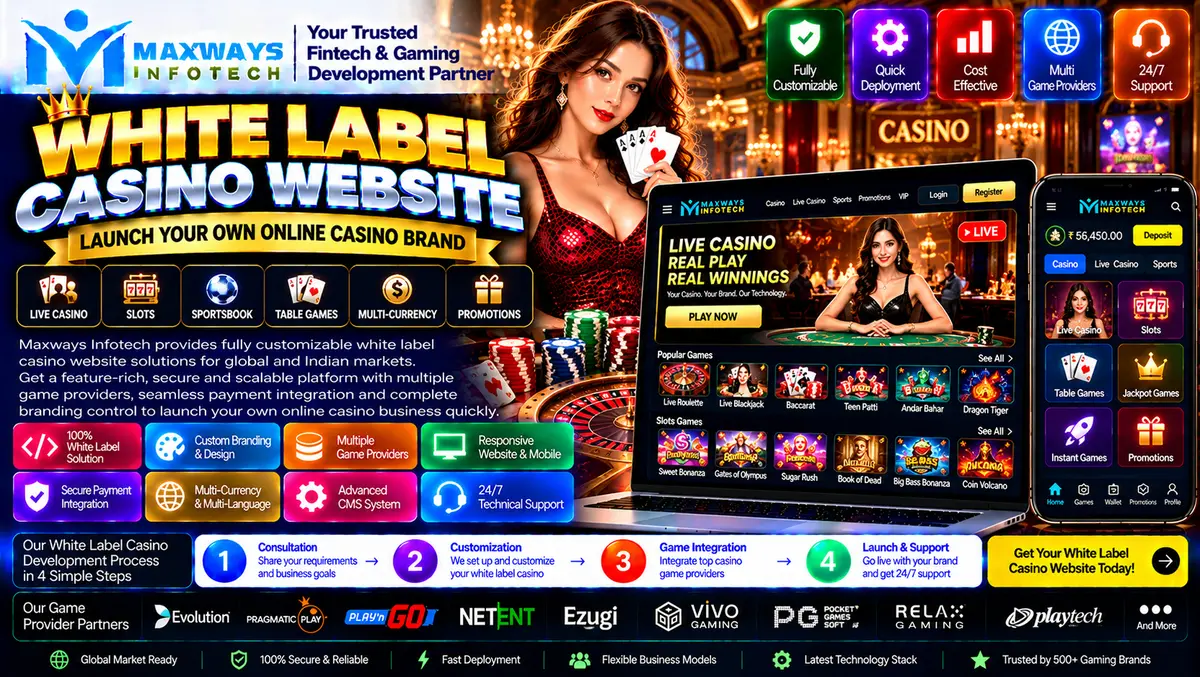 White label casino website design with responsive