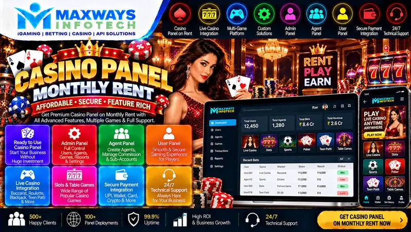 casino panel monthly rent